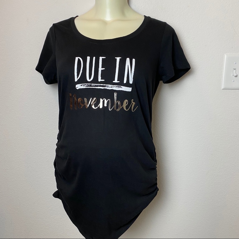 Motherhood Maternity “Due In November” Due Date Tee Shirt